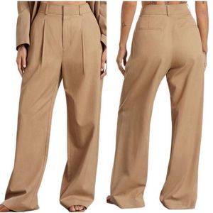 Everlane The Way-High Drape Pant in Ash Brown Pleated Wide Leg Khaki Size 10R